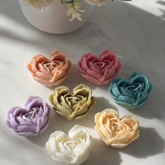 Heart Rose Candle