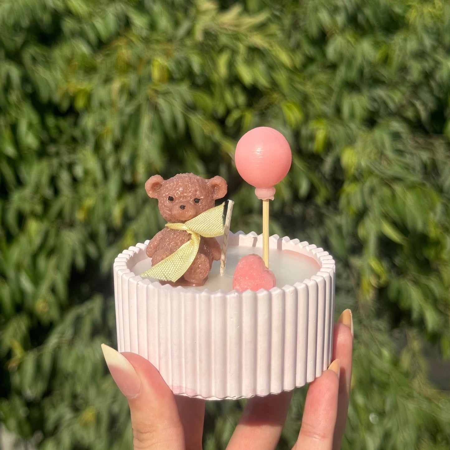 Teddy with Balloon Candle