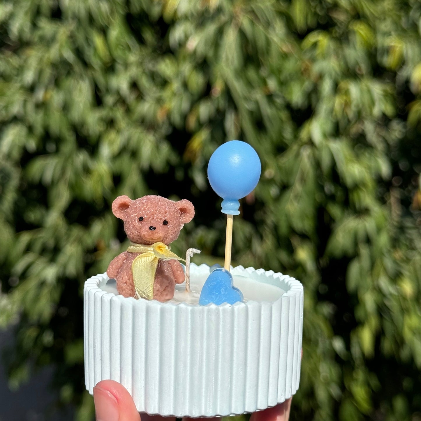 Teddy with Balloon Candle
